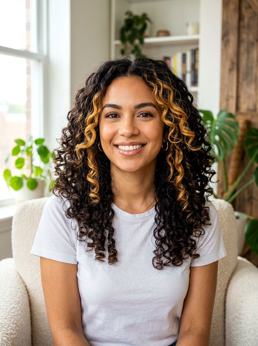 Honey Face Framing Balayage Curly Hair - 20 honey balayage for curly hair - 20 honey balayage for curly hair