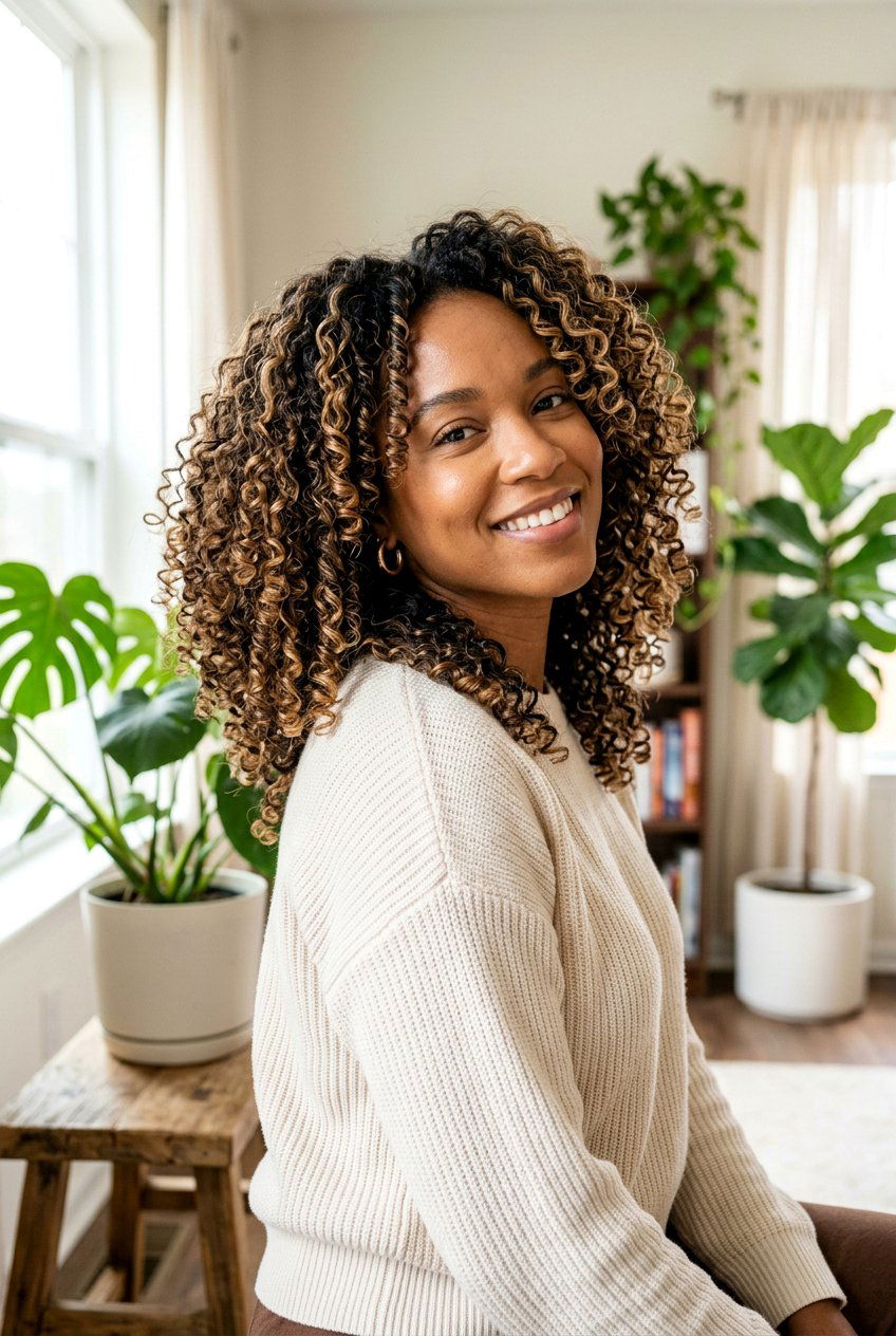 Honey Highlights On Curly Hair Texture - 20 summer honey highlights - 20 summer honey highlights