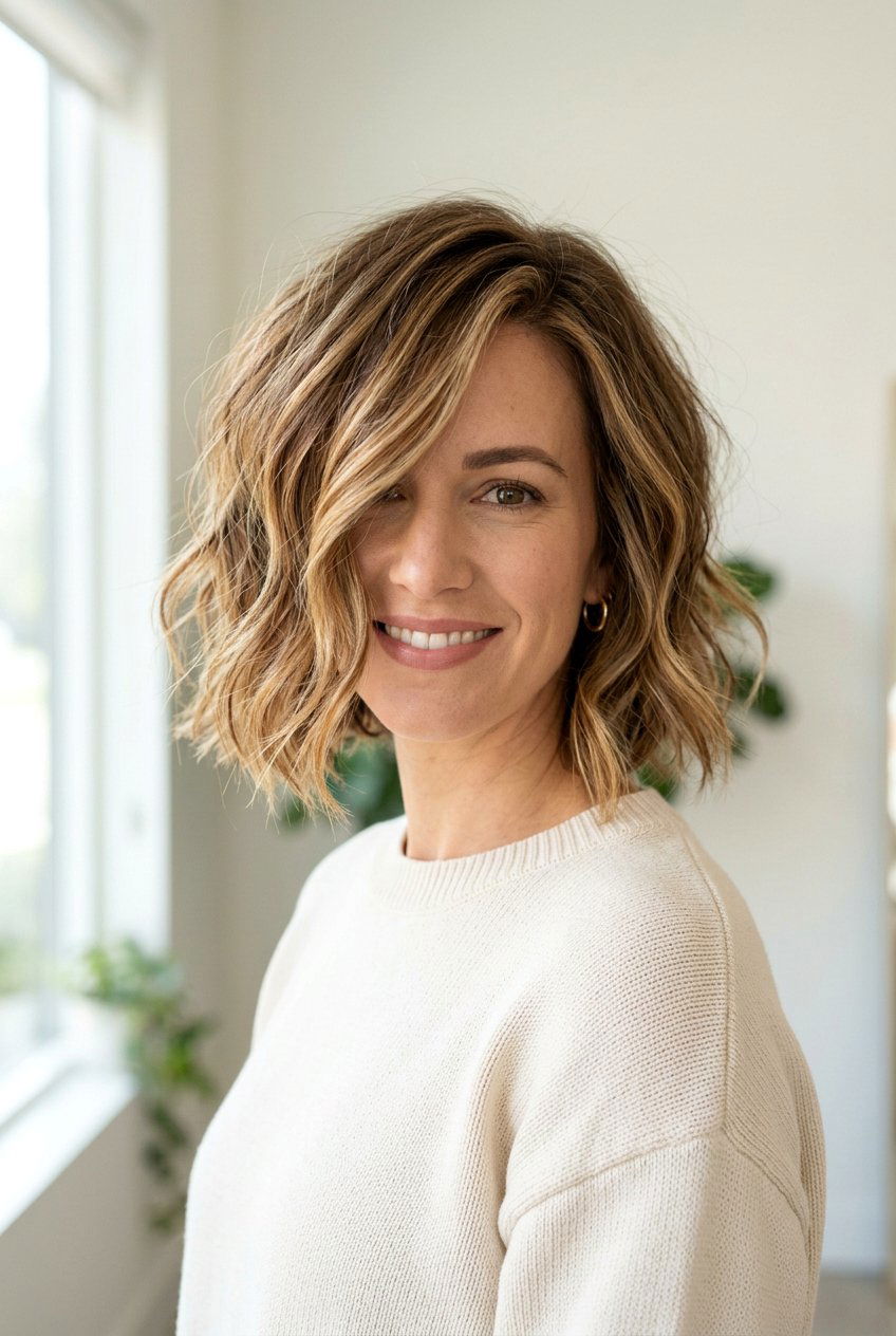 Honey Highlights On Layered Bob Haircut - 20 summer honey highlights - 20 summer honey highlights