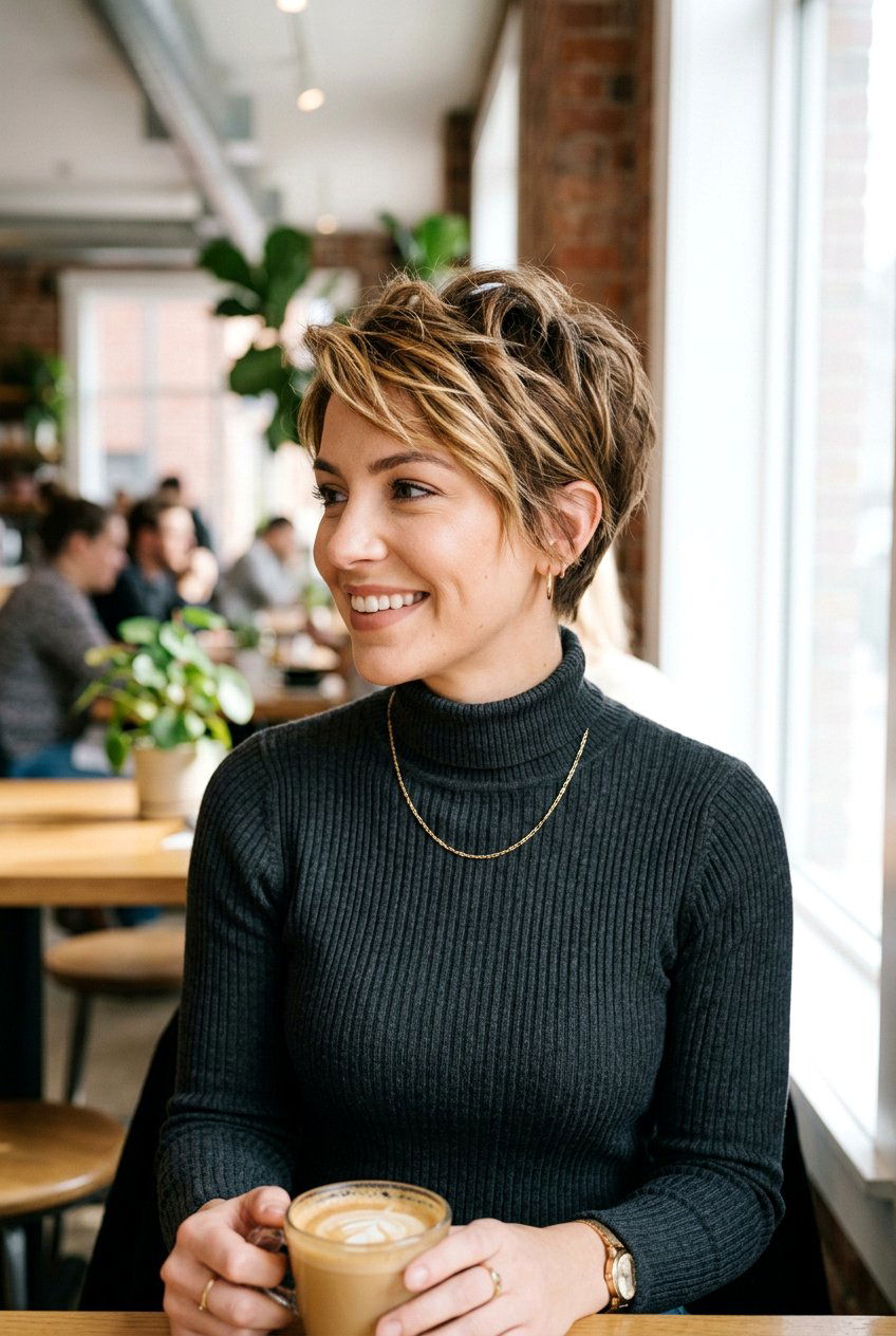 Honey Highlights On Pixie Cut - 20 summer honey highlights - 20 summer honey highlights