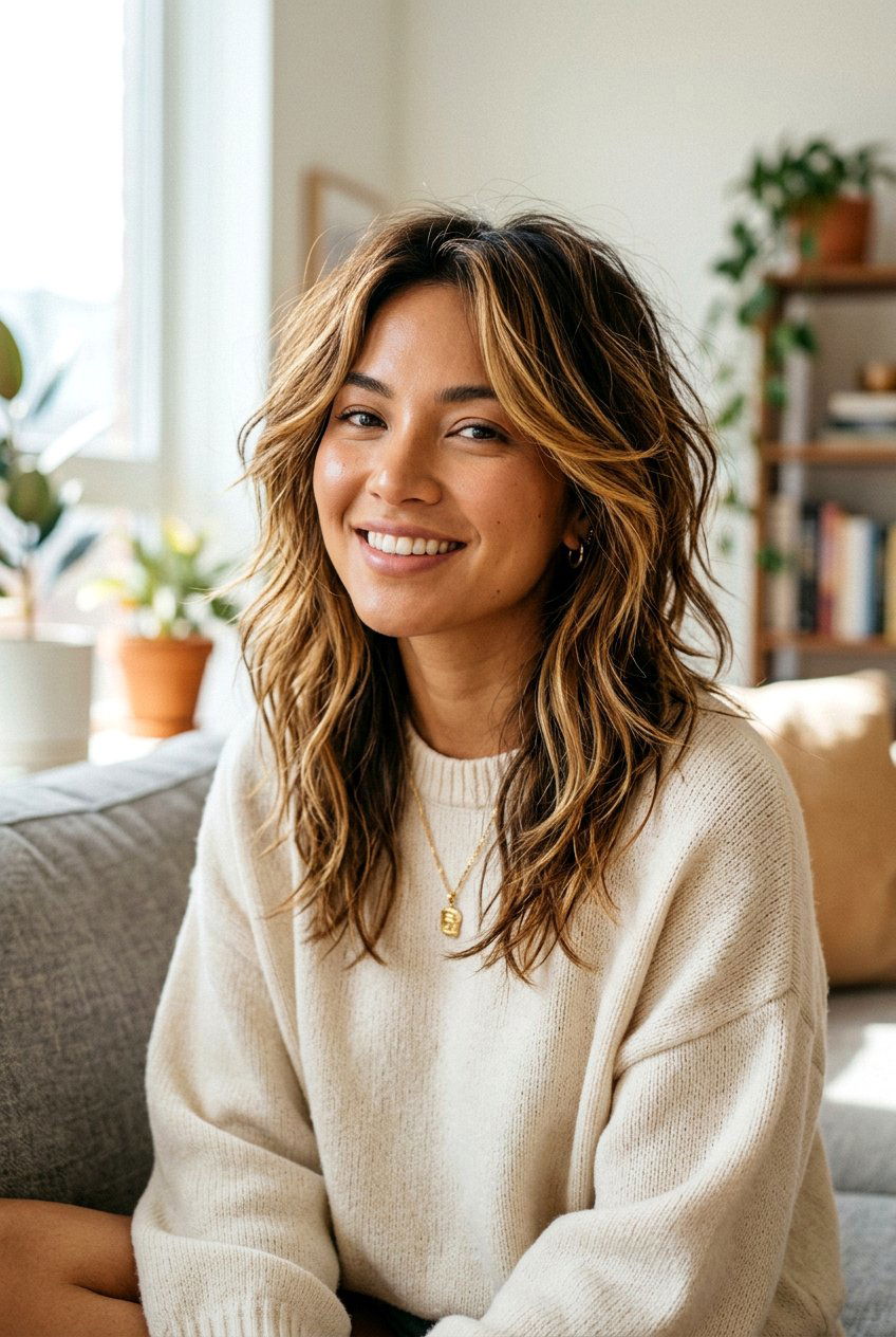 Honey Highlights On Shag Haircut - 20 summer honey highlights - 20 summer honey highlights