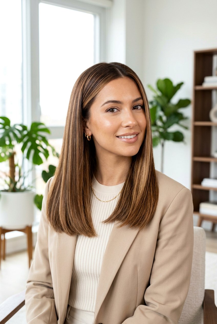 Honey Highlights On Straight Sleek Hair - 20 summer honey highlights - 20 summer honey highlights