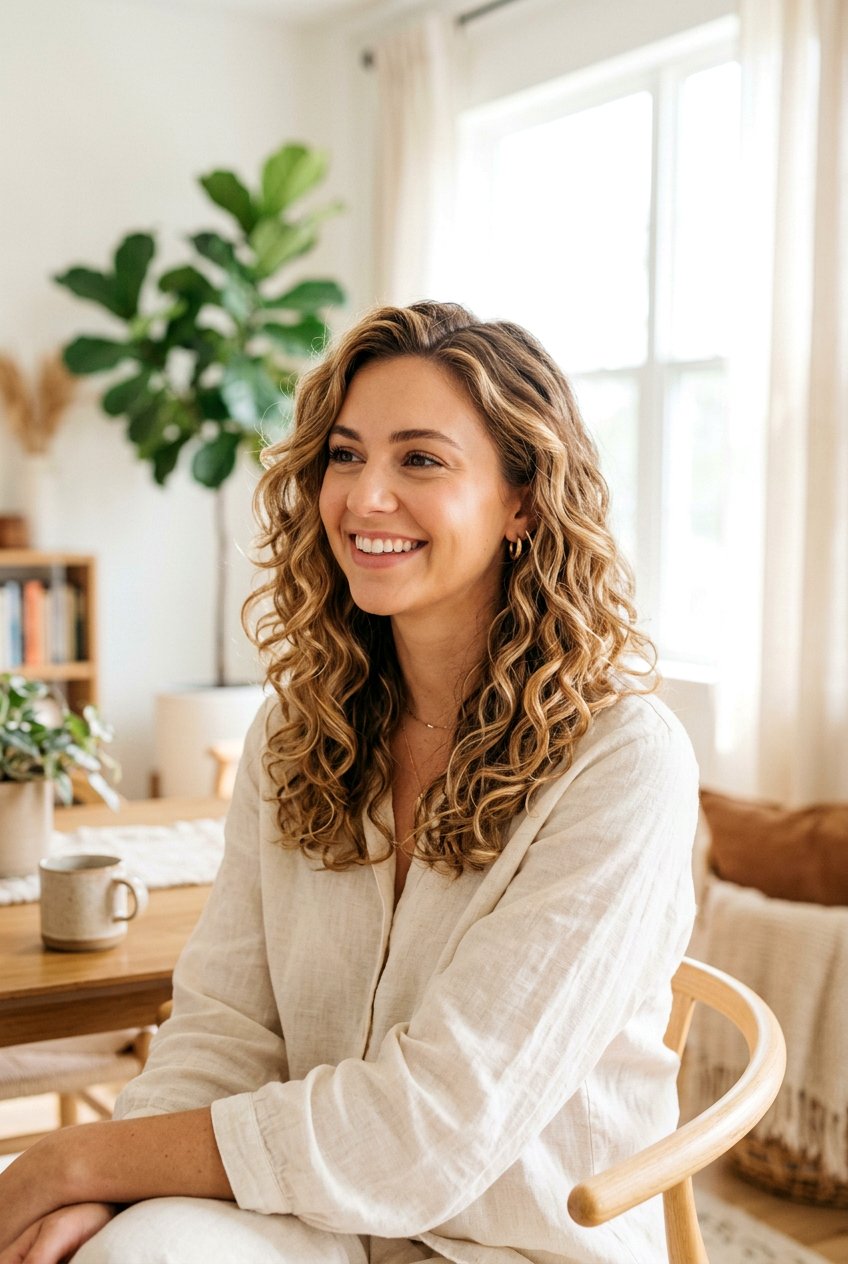 Honey Highlights With Soft Curls Hairstyle - 20 summer honey highlights - 20 summer honey highlights