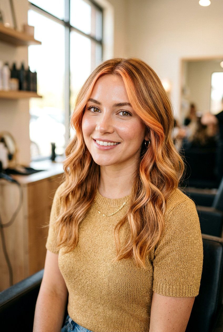 Honey Strawberry Blonde Balayage With Face Framing Highlights - 20 natural strawberry blonde balayage - 20 natural strawberry blonde balayage