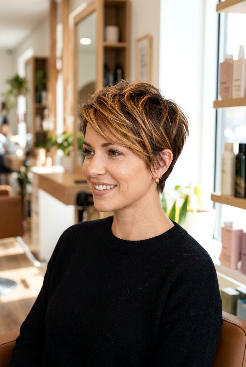 Honey balayage pixie cut - 20 balayage for short hair - 20 balayage for short hair