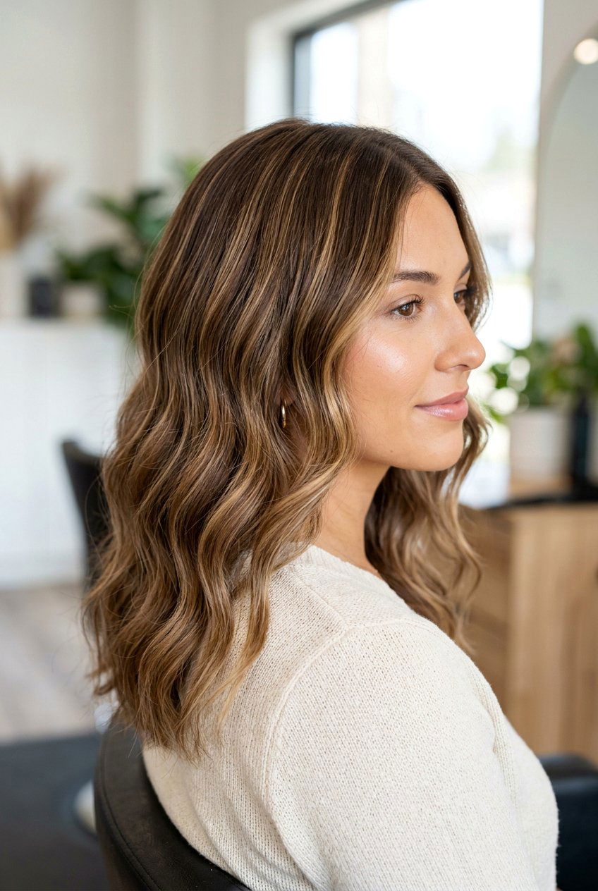 Honey blonde highlights on brown hair - 20 natural looking highlights - 20 natural looking highlights