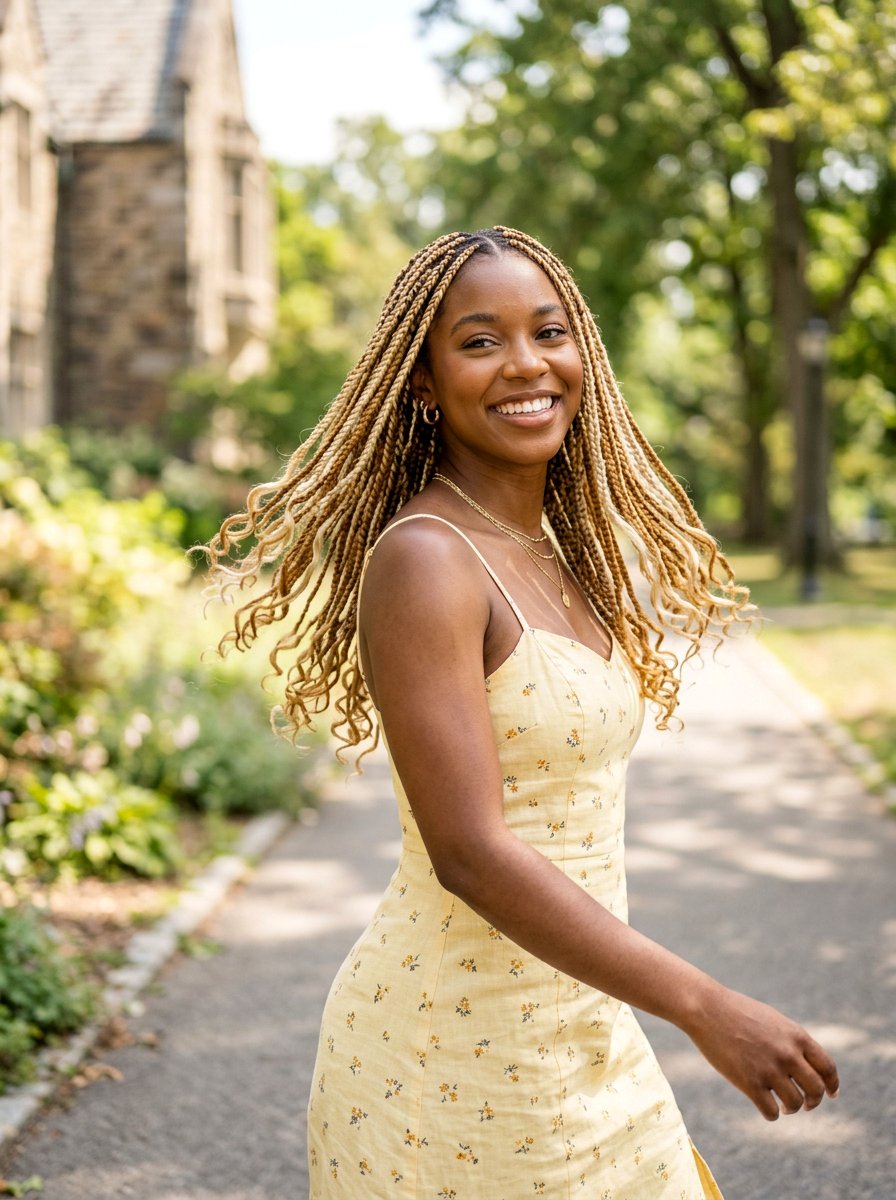 Honey blonde shoulder length knotless braids - 20 shoulder length knotless braids - 20 shoulder length knotless braids