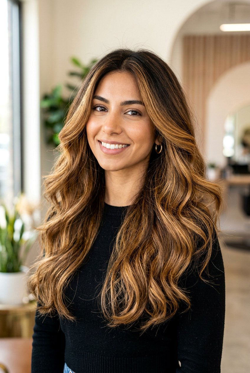 20 Stunning Dark Brown Hair With Caramel Balayage Looks