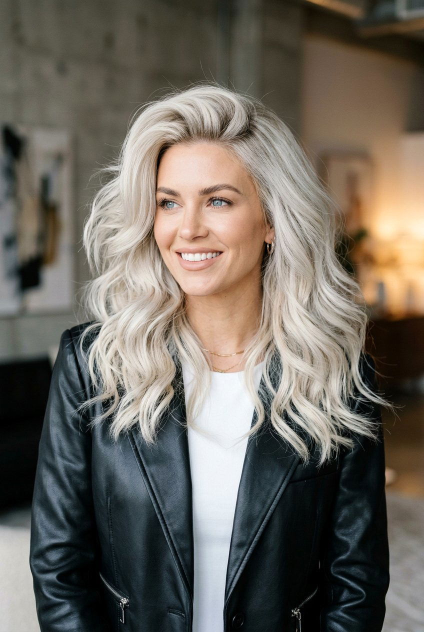 Ice Blonde Textured Blowout - 20 expensive blonde blowout hairstyle - 20 expensive blonde blowout hairstyle