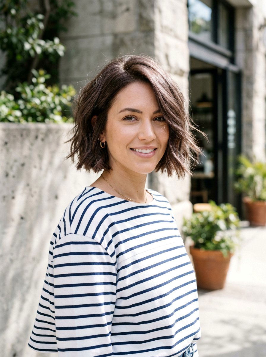 Iced Chestnut Cool Tone Gloss On French Bob - 20 cool tone gloss for brunette hair - 20 cool tone gloss for brunette hair