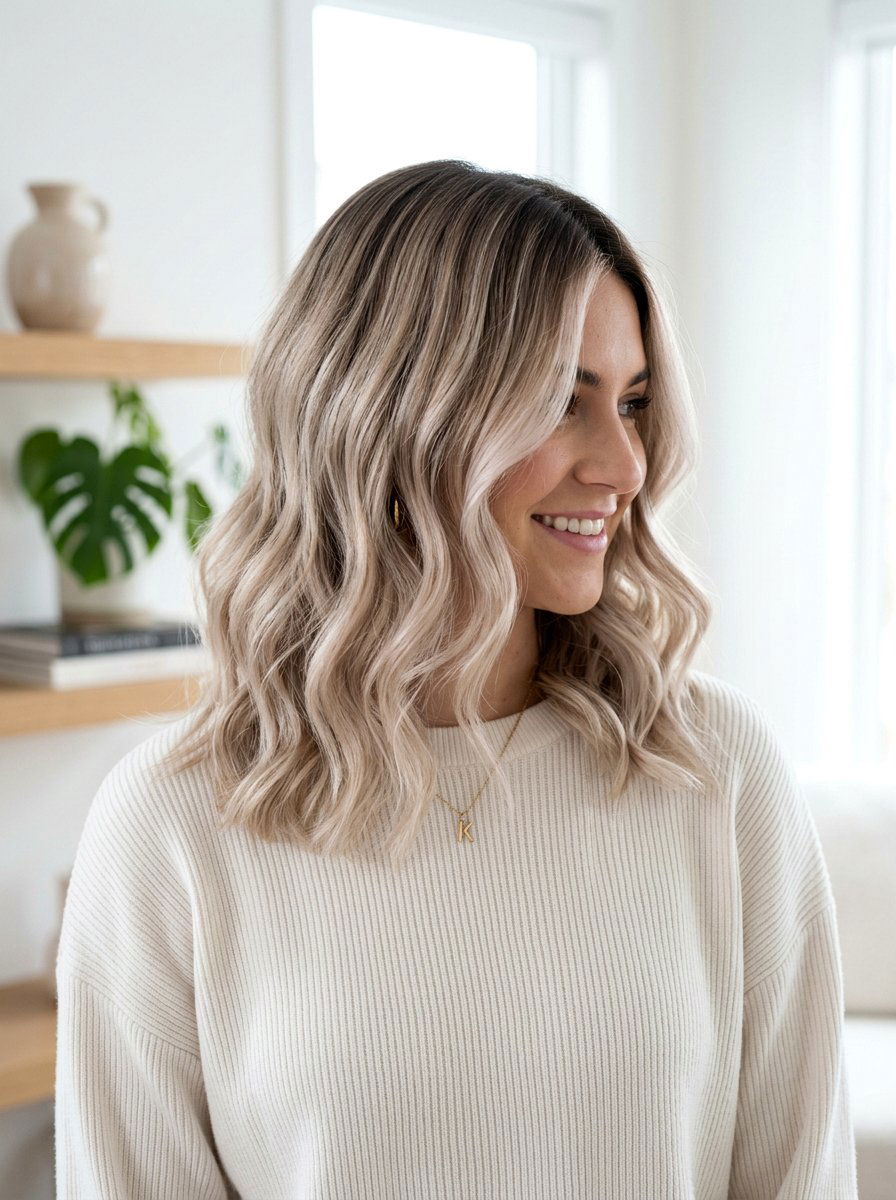 Icy Beige Blonde Balayage Lob Haircut - 20 icy beige blonde balayage - 20 icy beige blonde balayage