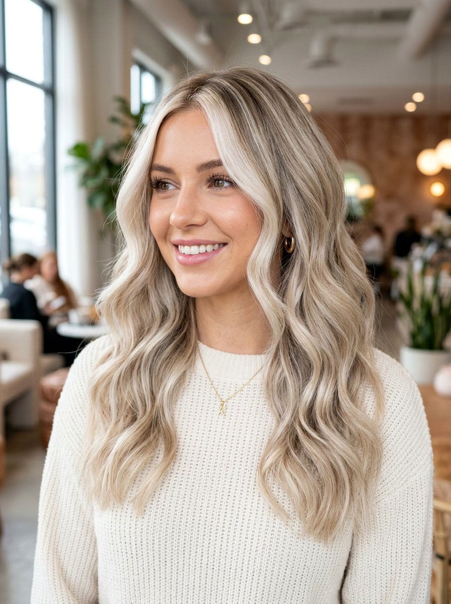 Icy Beige Blonde Balayage With Face Framing Highlights - 20 icy beige blonde balayage - 20 icy beige blonde balayage