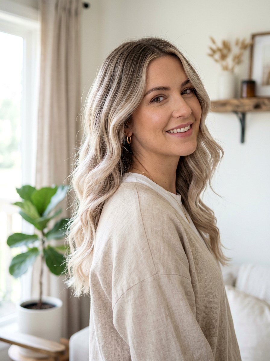 Icy Beige Blonde Balayage With Soft Waves - 20 icy beige blonde balayage - 20 icy beige blonde balayage