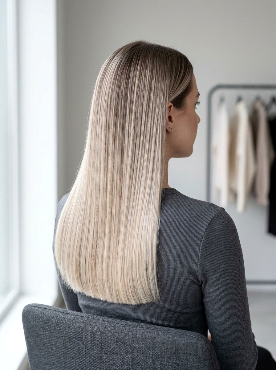 Icy Beige Blonde Balayage With Straight Ends - 20 icy beige blonde balayage - 20 icy beige blonde balayage