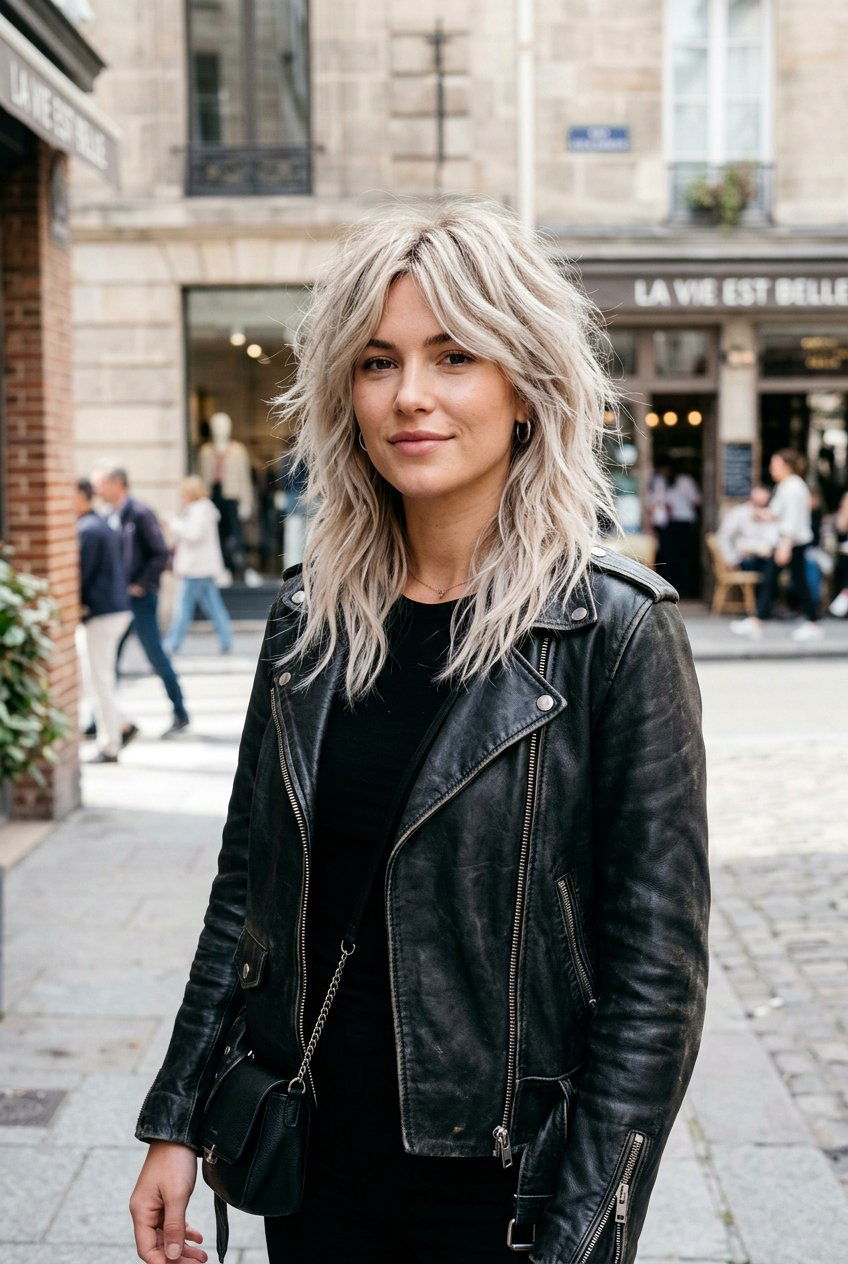 Icy Beige Shag - 20 soft money piece for blonde mature hair - 20 soft money piece for blonde mature hair