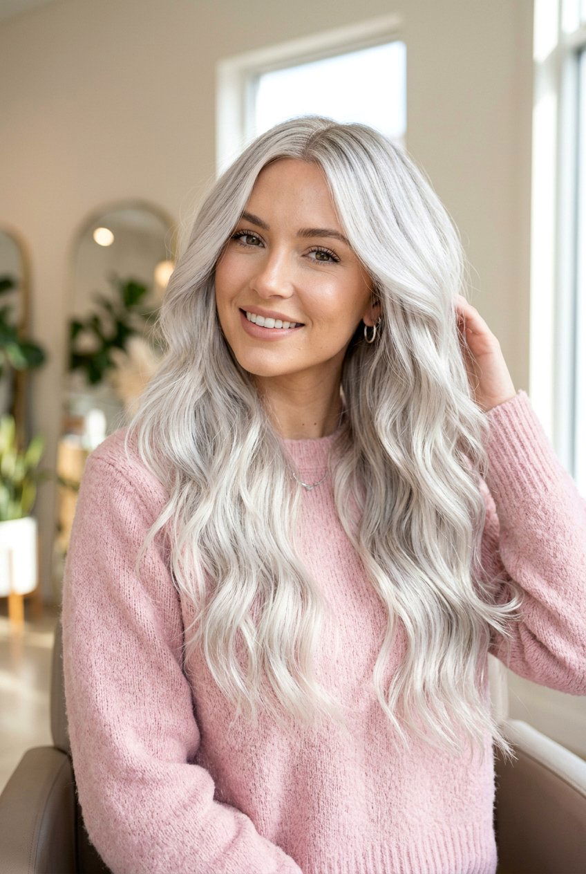 Icy Blonde Babylights - 20 natural gray transition with babylights - 20 natural gray transition with babylights