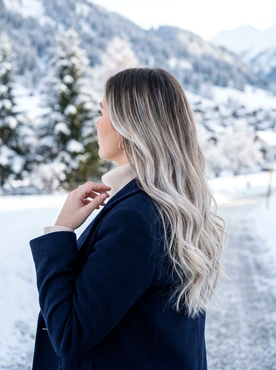 Icy Blonde Balayage On Long Hair - 20 winter icy blonde balayage - 20 winter icy blonde balayage
