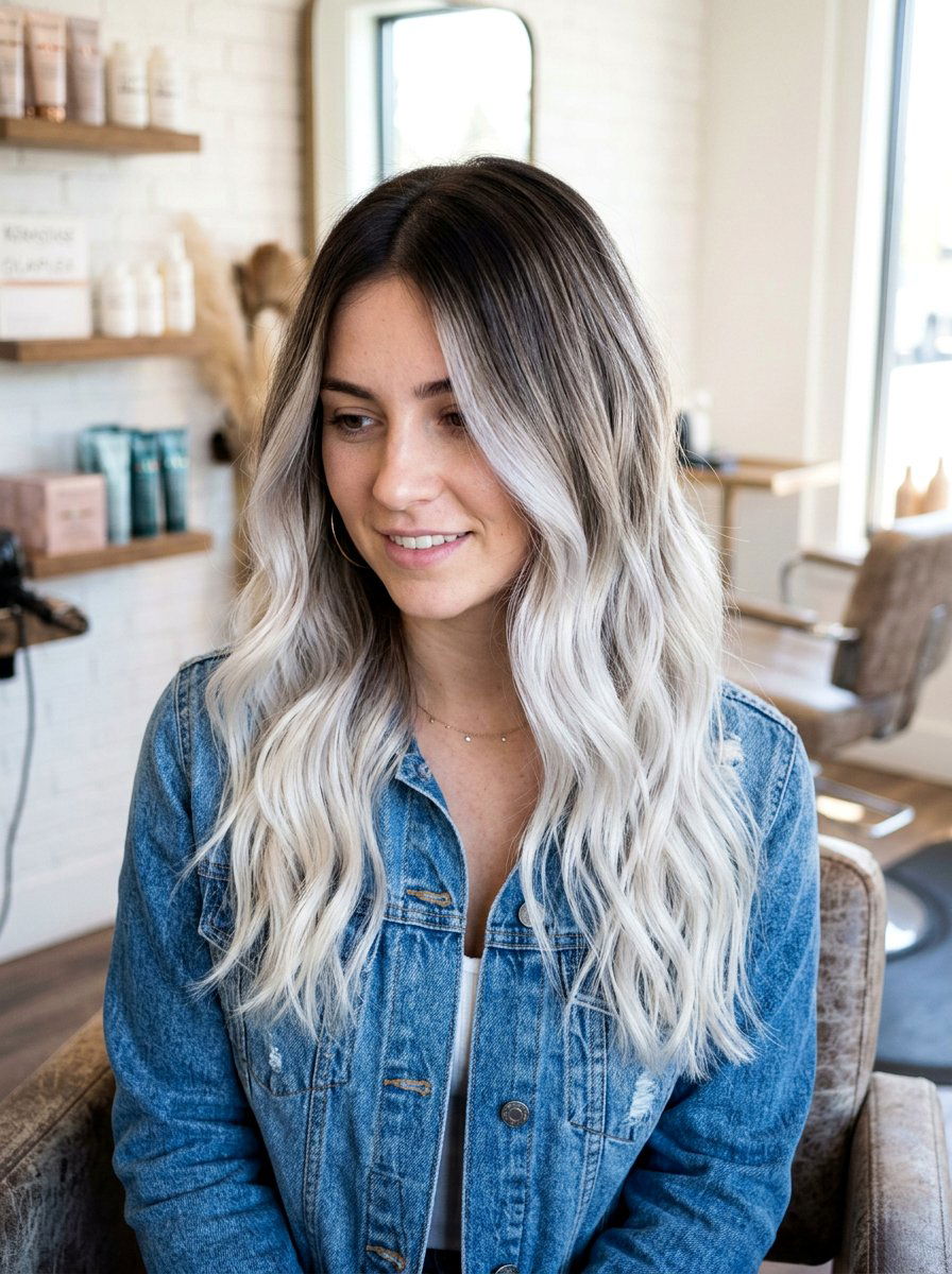 Icy Blonde Balayage Root Stretch - 20 easy maintenance balayage for busy women - 20 easy maintenance balayage for busy women