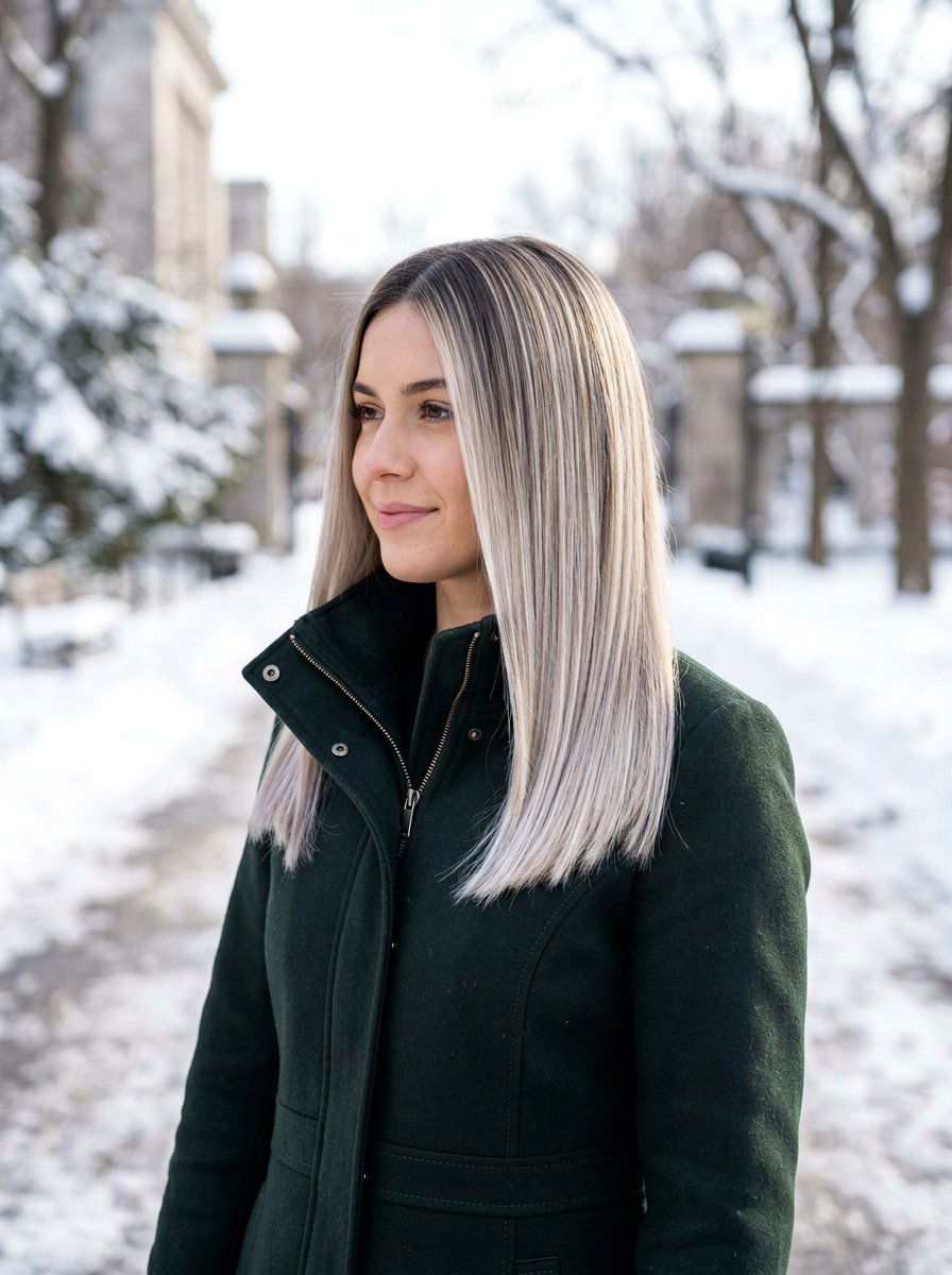 Icy Blonde Balayage Straight Hair - 20 winter icy blonde balayage - 20 winter icy blonde balayage