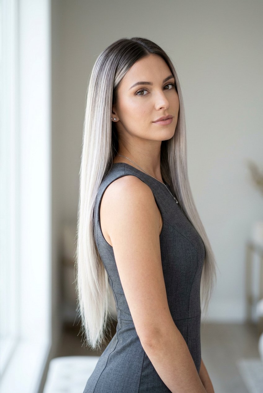 Icy Blonde Balayage Straight Long Hair - 20 mature women blonde balayage ideas - 20 mature women blonde balayage ideas