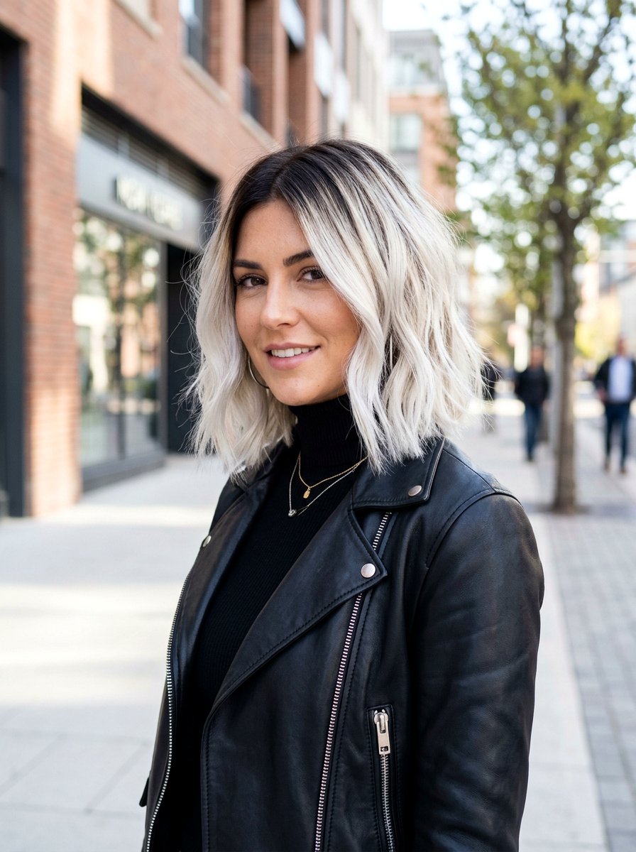 Icy Blonde Balayage With Dark Roots - 20 winter icy blonde balayage - 20 winter icy blonde balayage