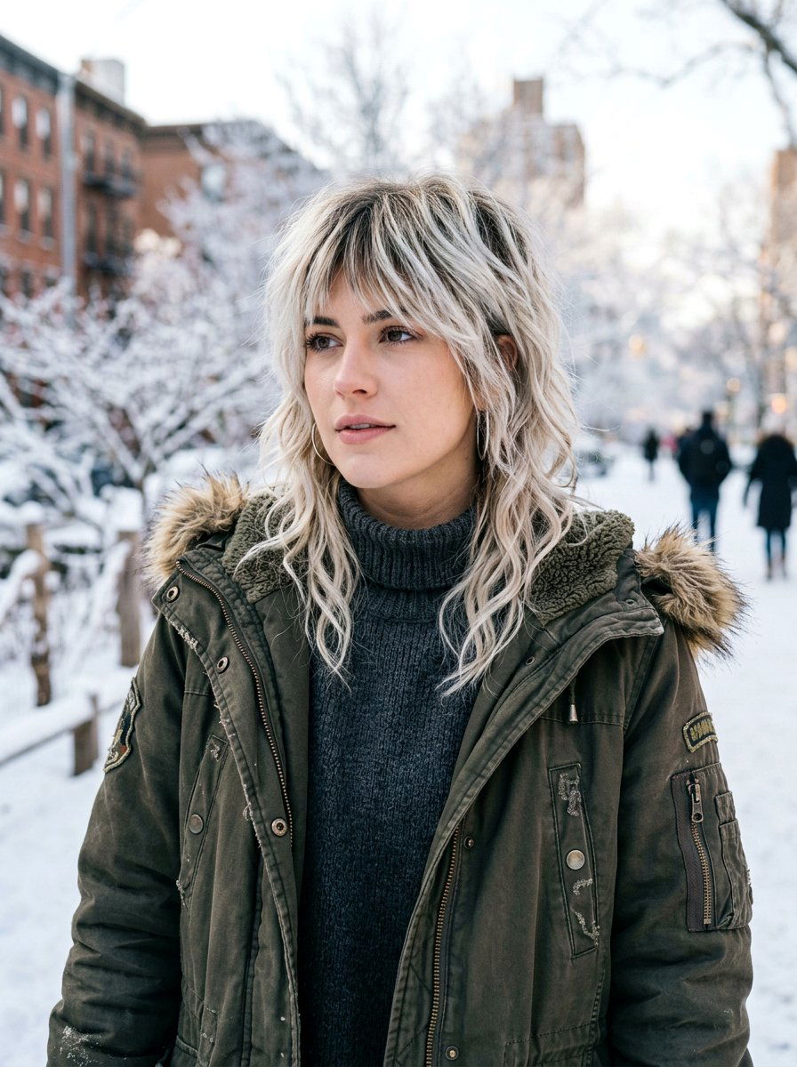 Icy Blonde Balayage Wolf Cut - 20 winter icy blonde balayage - 20 winter icy blonde balayage