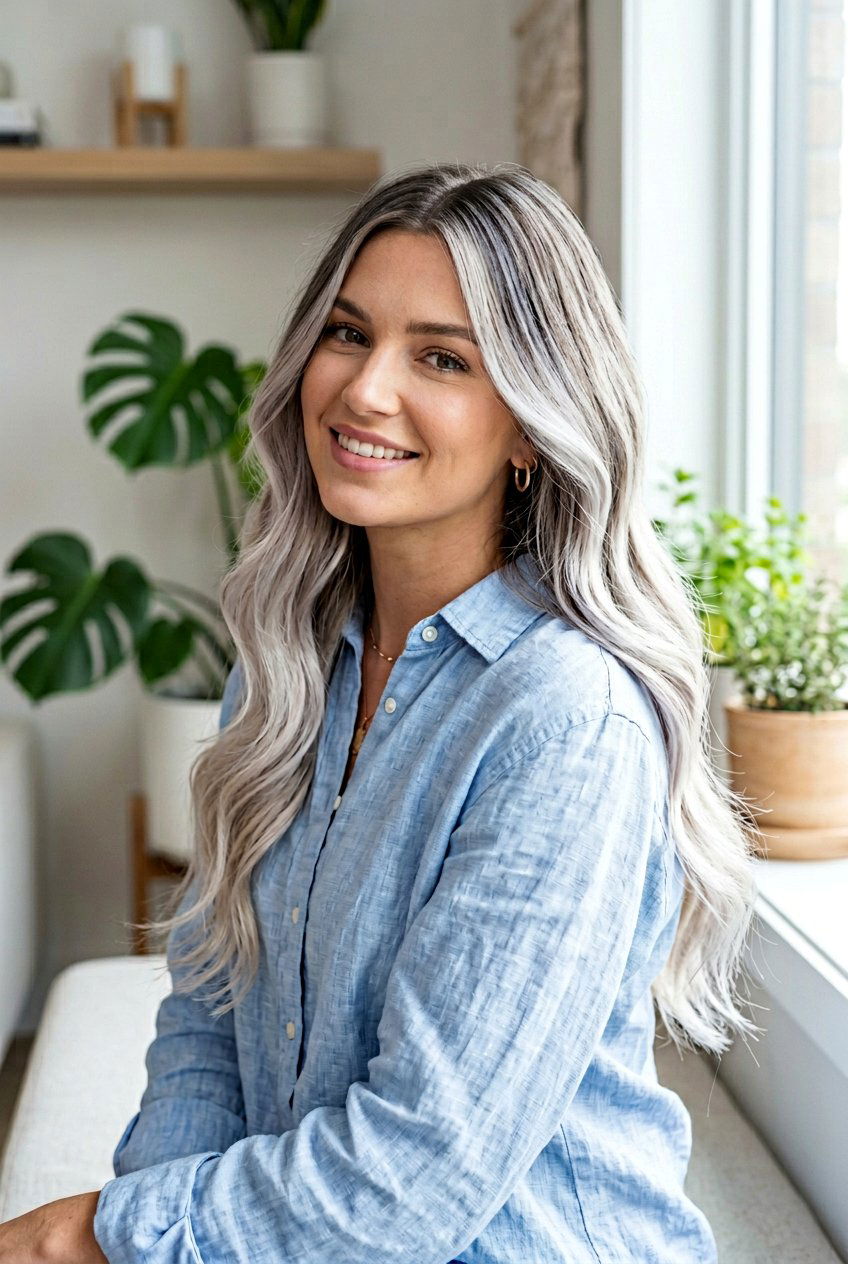 Icy Blonde Balayage for Full Silver Coverage - 20 low maintenance balayage for gray coverage - 20 low maintenance balayage for gray coverage