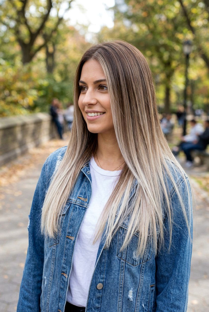 Icy Blonde Balayage on Brown Hair - 20 cool blonde highlights on brown hair - 20 cool blonde highlights on brown hair