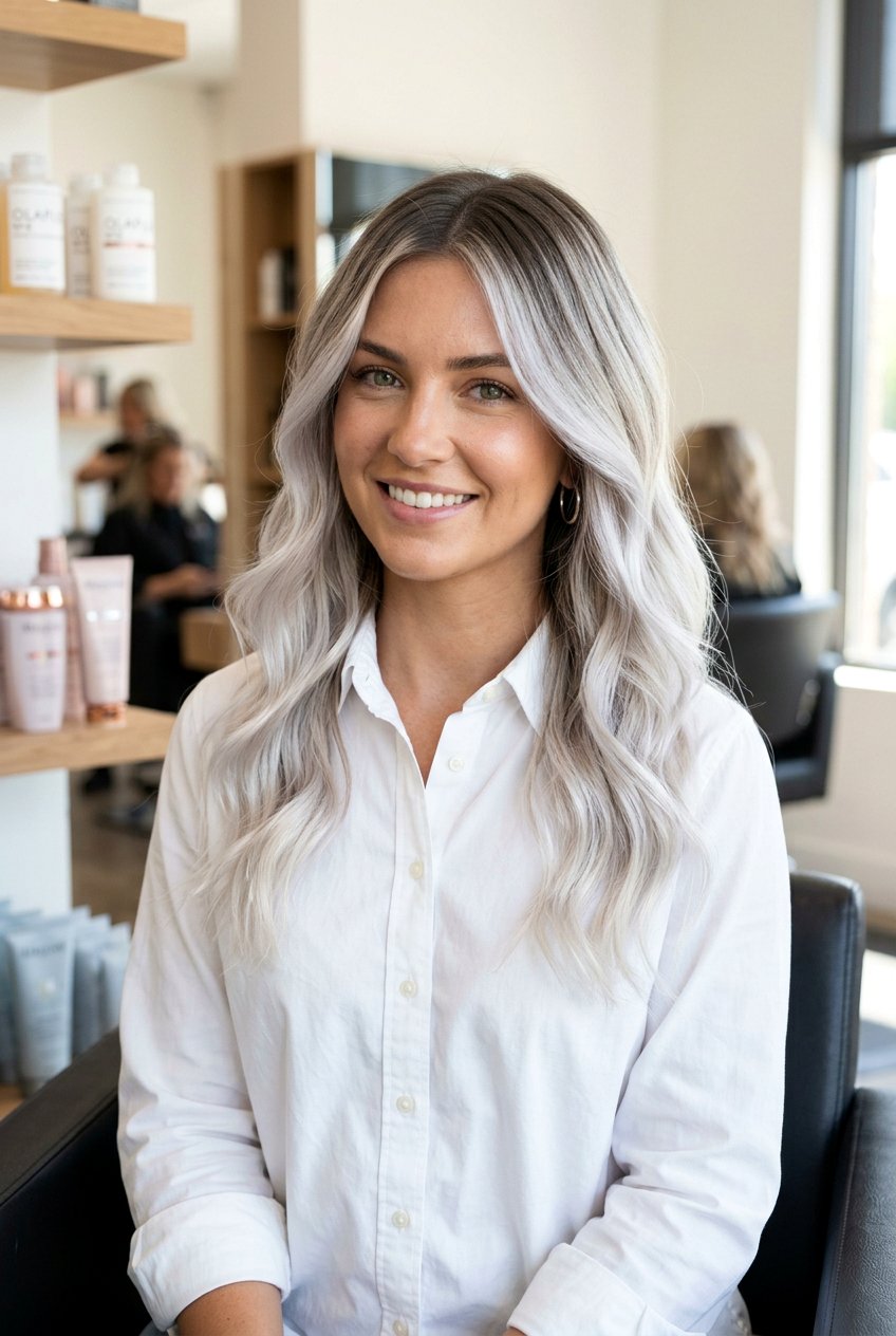 Icy Blonde Balayage with Shadow Root - 20 blonde hair with shadow root balayage - 20 blonde hair with shadow root balayage