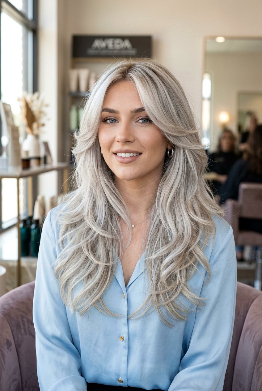 Icy Blonde Butterfly Haircut - 20 hair color ideas for butterfly haircut - 20 hair color ideas for butterfly haircut