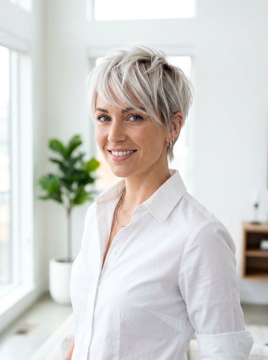 Icy Blonde Dimensional Pixie - 20 dimensional pixie hair color ideas - 20 dimensional pixie hair color ideas