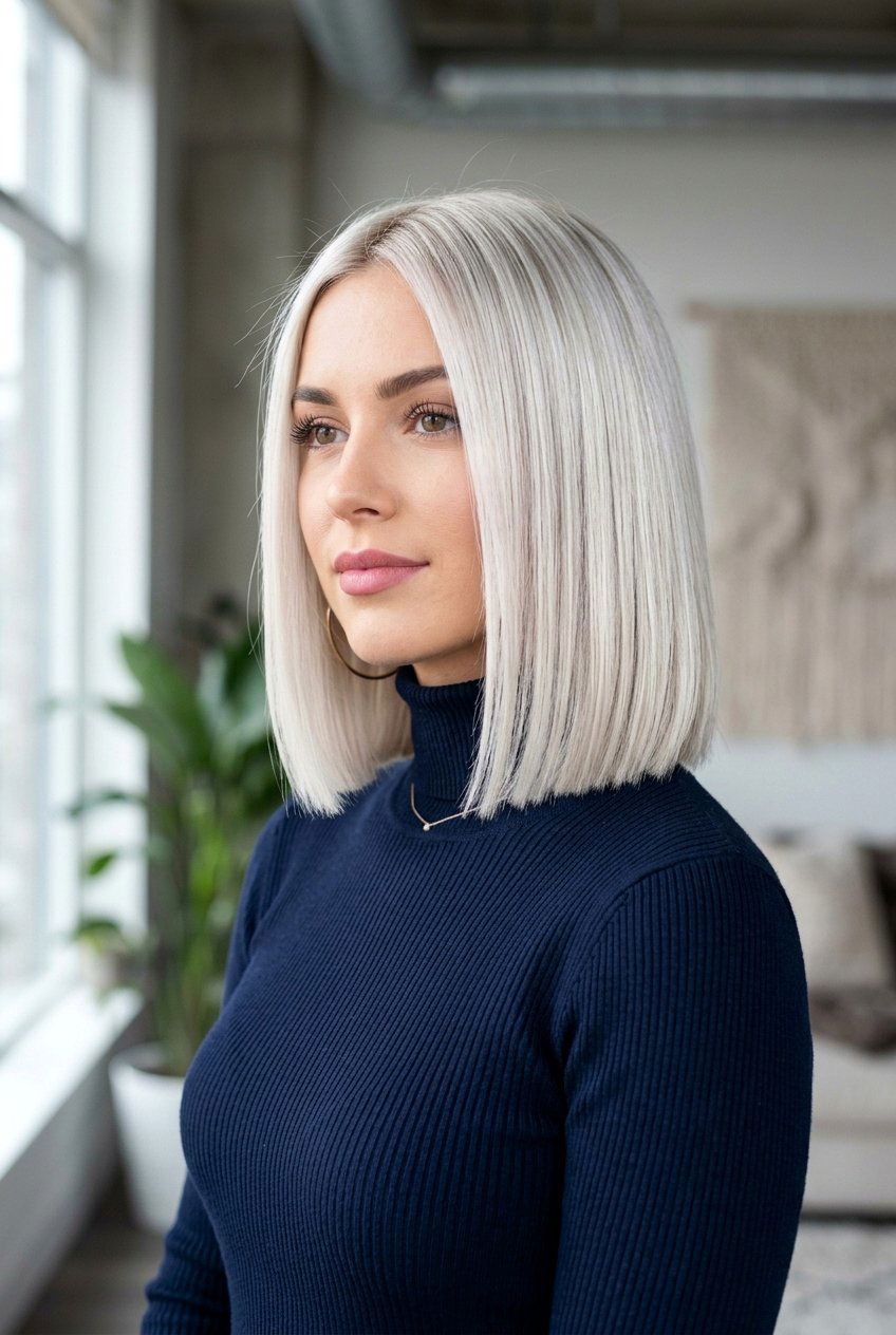 Icy Blonde Gloss On Dry Highlighted Bob - 20 blonde gloss for dry highlighted hair - 20 blonde gloss for dry highlighted hair