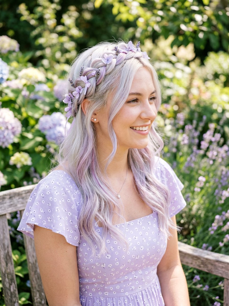 Icy Blonde Hair with Lavender Lowlights - 20 soft platinum with lowlights - 20 soft platinum with lowlights