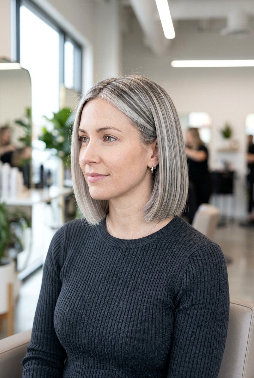 Icy Blonde Highlights - 20 blonde highlights for gray blending - 20 blonde highlights for gray blending