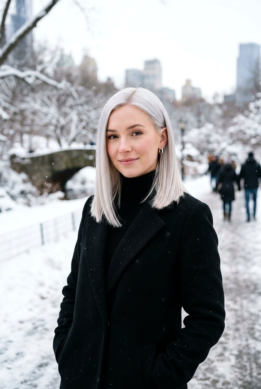 Icy Blonde Lob - 20 lob hair color ideas for blondes - 20 lob hair color ideas for blondes