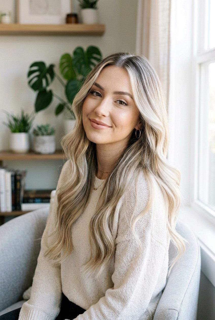 Icy Blonde Melt Balayage Long Hair - 20 natural blonde balayage for long hair - 20 natural blonde balayage for long hair