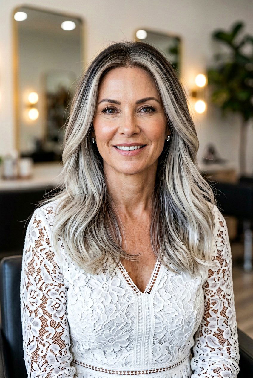 Icy Blonde Melt Highlights For Gray Blending - 20 gray blending highlights for brunettes - 20 gray blending highlights for brunettes