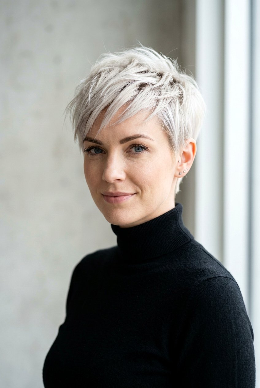 Icy Blonde Pixie Layers - 20 expensive blonde layers haircut - 20 expensive blonde layers haircut