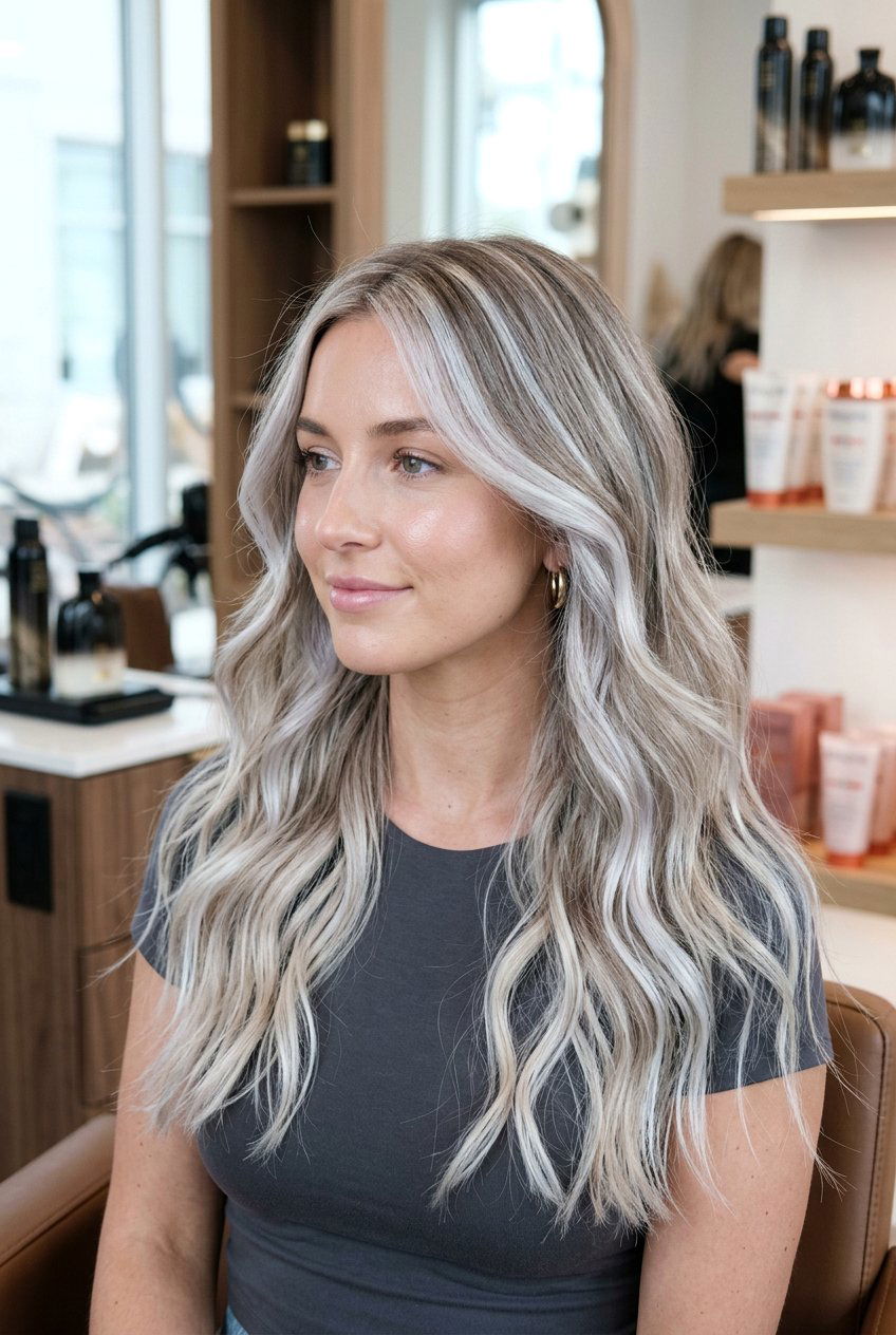 Icy Blonde Ribbon Highlights - 20 ribbon highlights hair - 20 ribbon highlights hair