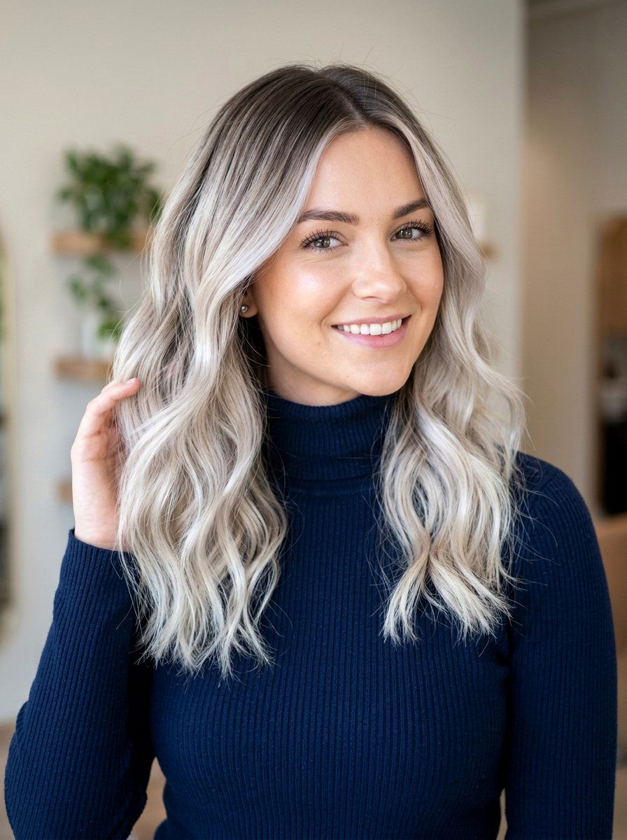 Icy Blonde Root Smudge Balayage - 20 root smudge ideas for balayage - 20 root smudge ideas for balayage