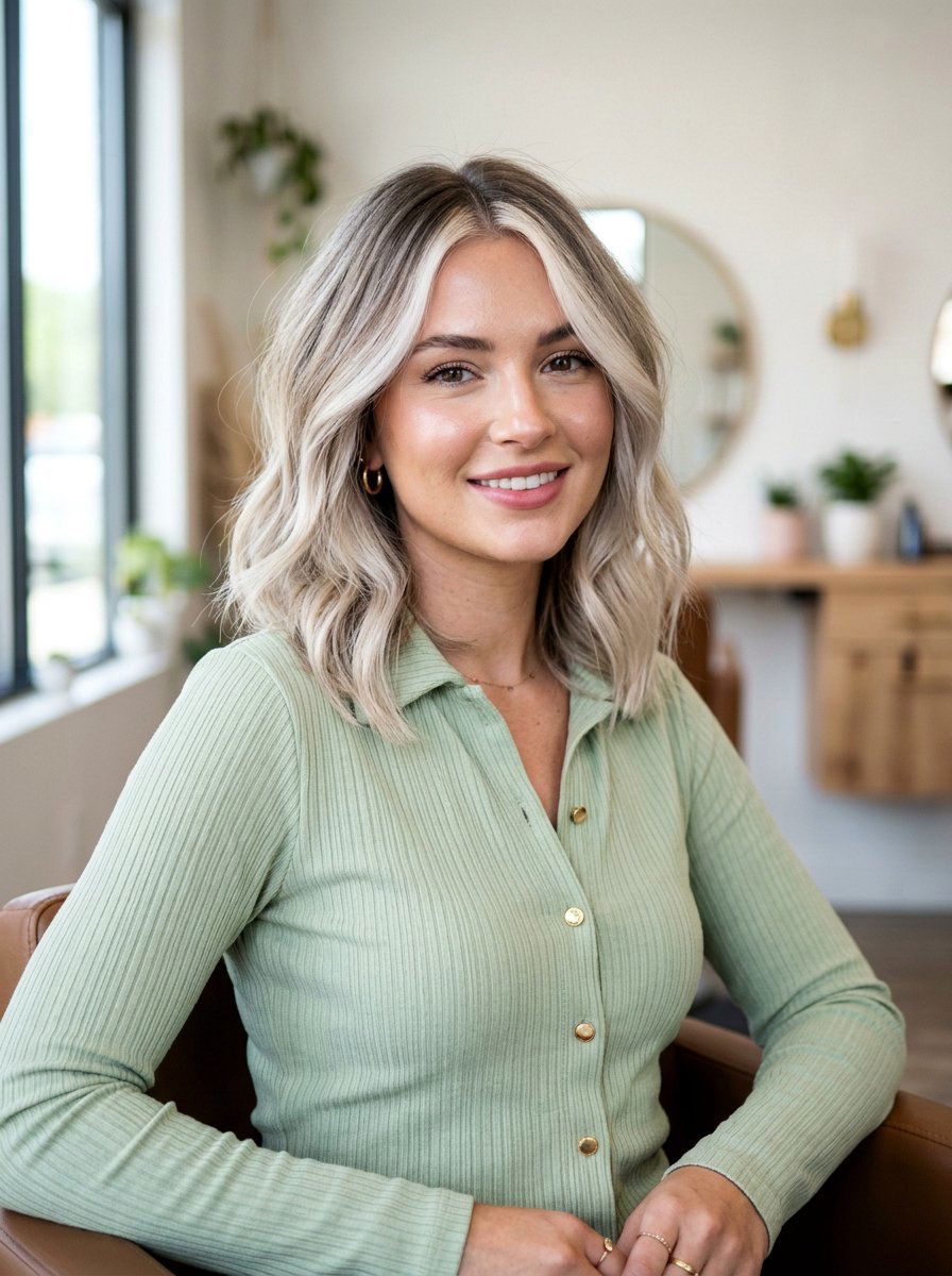 Icy Blonde Root Smudge Money Piece - 20 icy blonde with root smudge - 20 icy blonde with root smudge