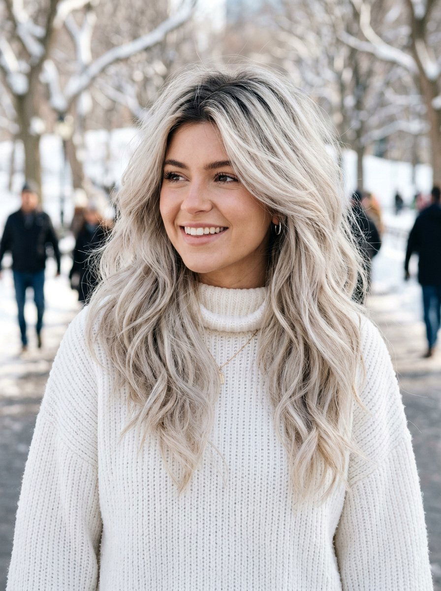 Icy Blonde Root Smudge Thick Hair - 20 icy blonde with root smudge - 20 icy blonde with root smudge
