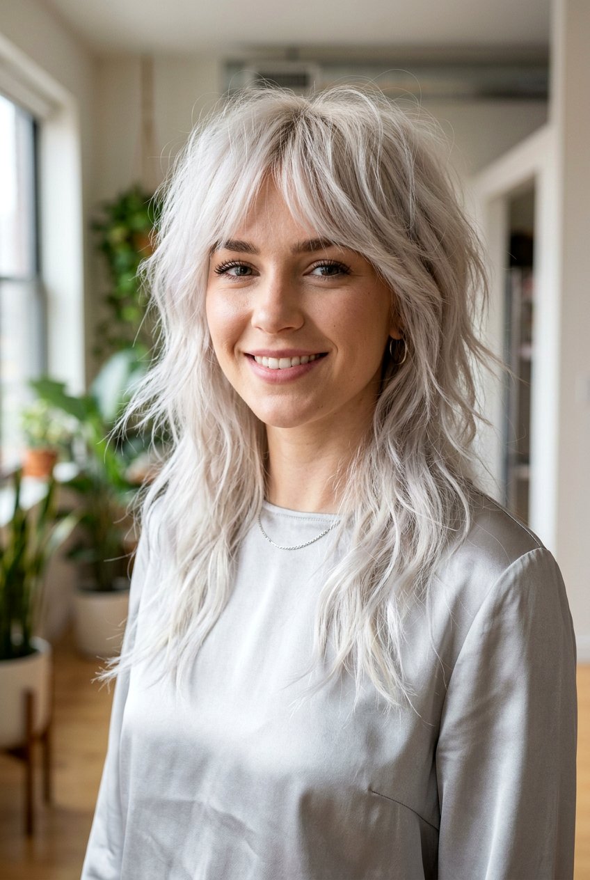 Icy Blonde Shag - 20 blonde shag hair color ideas - 20 blonde shag hair color ideas