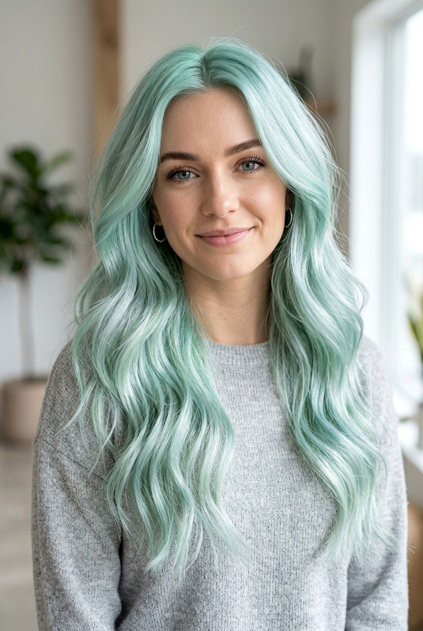 Icy Mint Green Hair - 20 mint green hair color - 20 mint green hair color