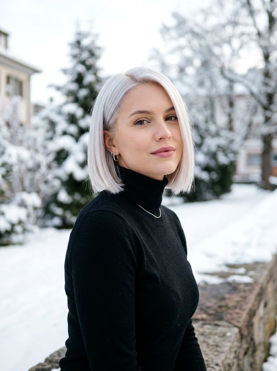 Icy Platinum Blonde Bob - 20 trendy blonde hair color 2026 - 20 trendy blonde hair color 2026