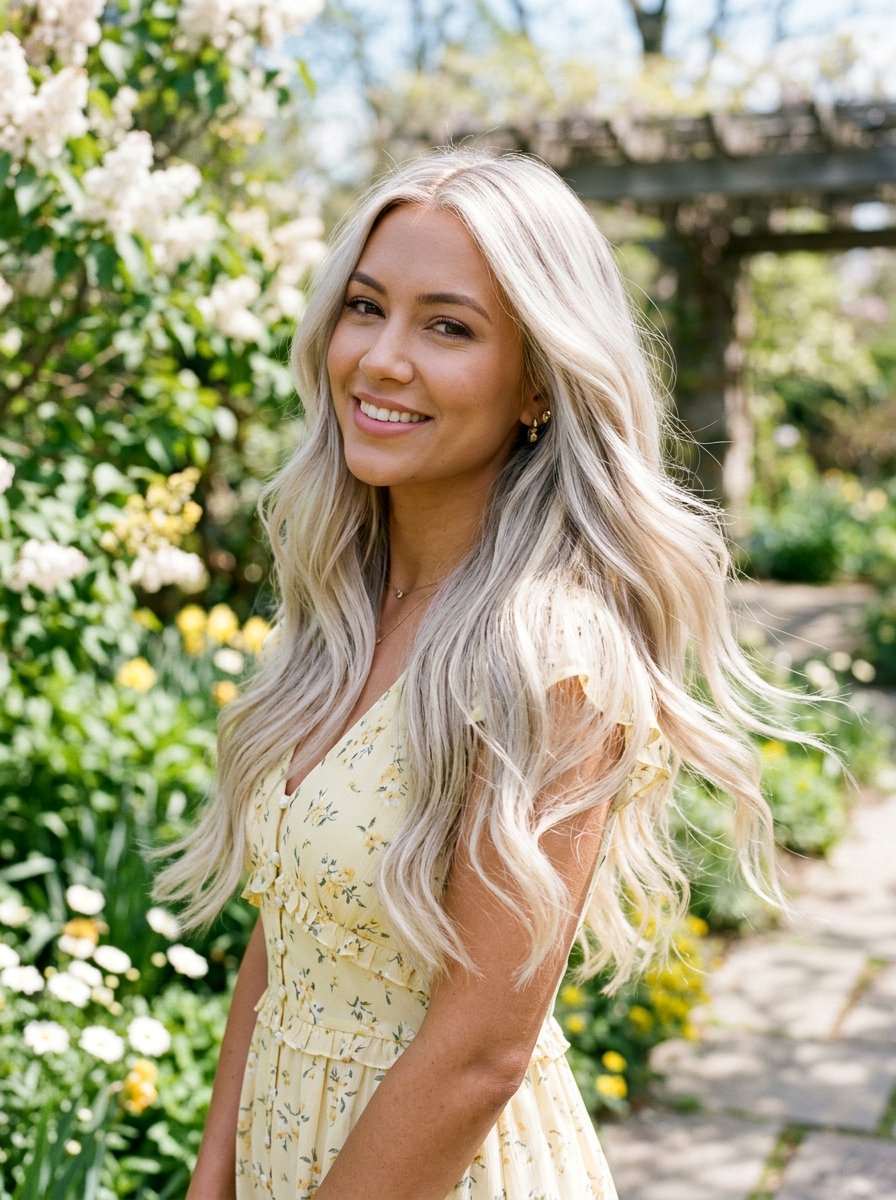 Icy Platinum Hair with Buttercream Lowlights - 20 soft platinum with lowlights - 20 soft platinum with lowlights