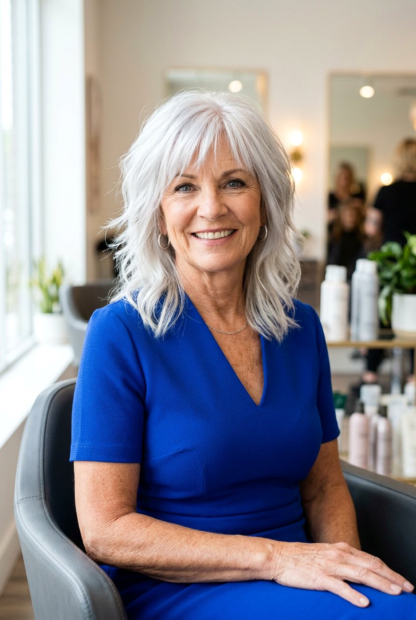 Icy Platinum Highlights - 20 gray blending highlights for women over 60 - 20 gray blending highlights for women over 60