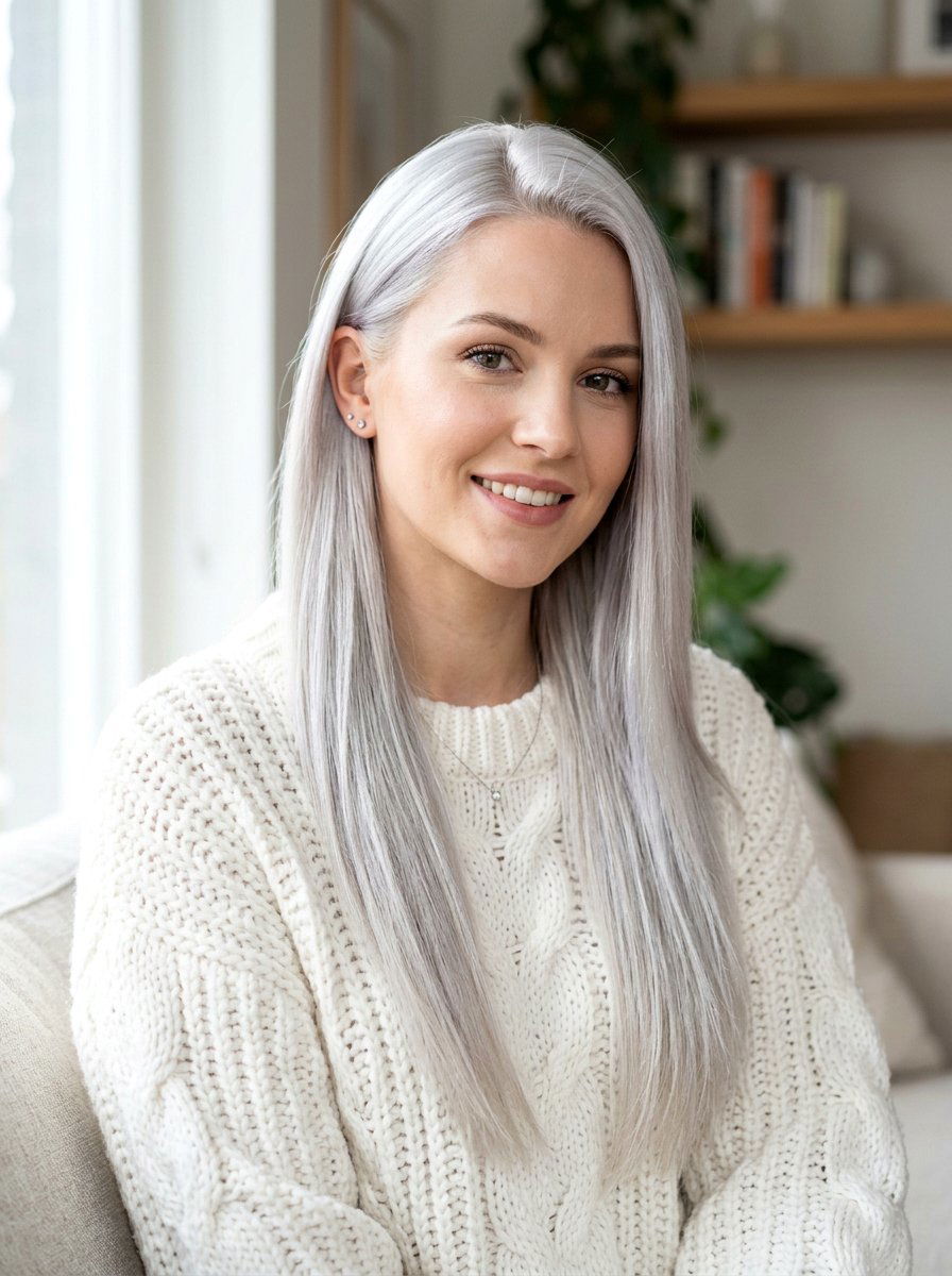 Icy Platinum Silver Blonde - 20 winter silver blonde hair color - 20 winter silver blonde hair color