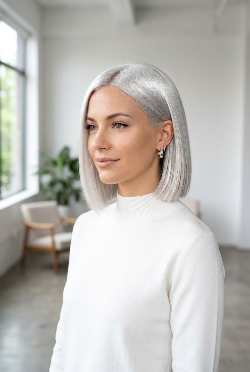 Icy Platinum Silver Hair - 20 elegant gray hair color ideas - 20 elegant gray hair color ideas