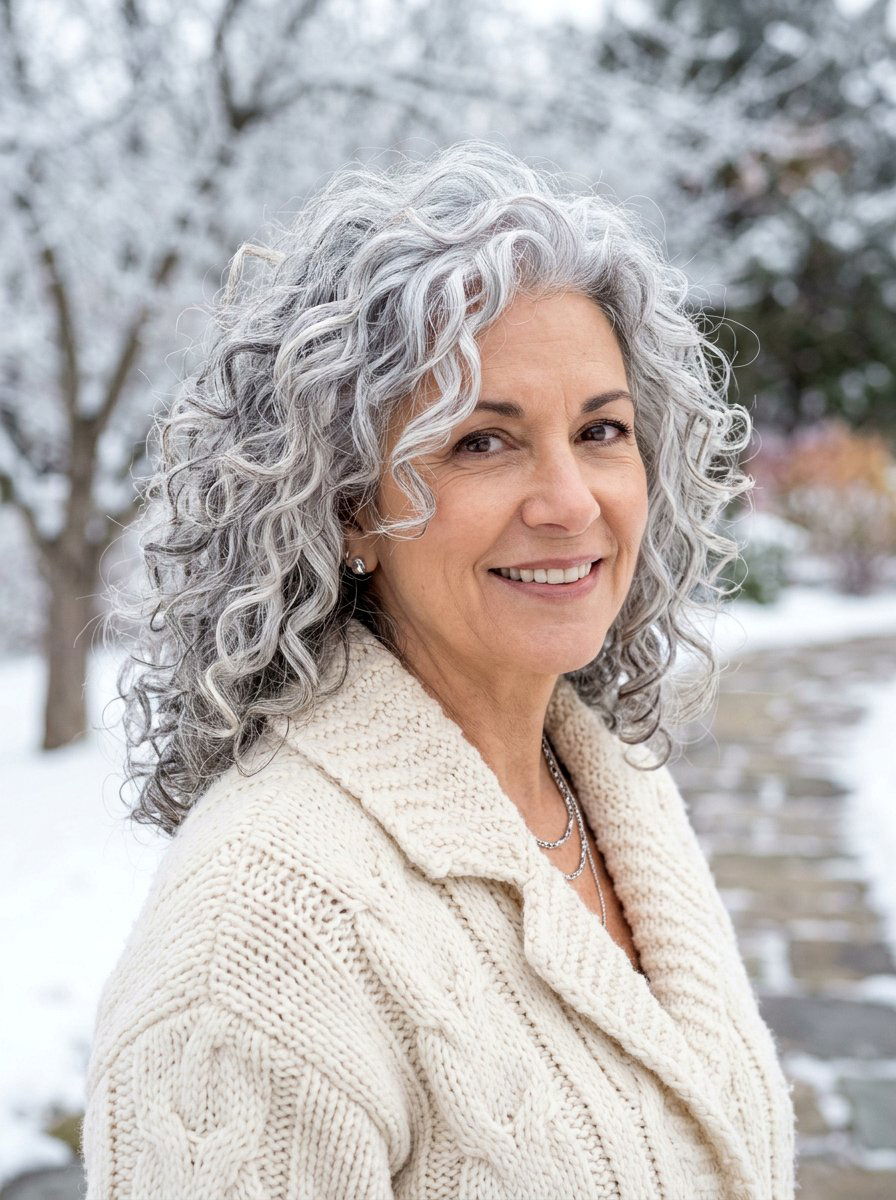 Icy Silver Balayage Curly Gray Hair - 20 silver balayage for curly gray hair - 20 silver balayage for curly gray hair